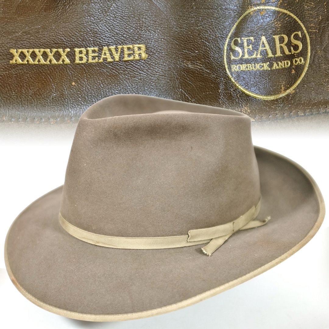 1950s Sears 5X Beaver Open Road Fedora Hat | Vintage-Haberdashers Blog